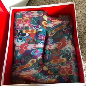 Colorful authentic Coach rain boots